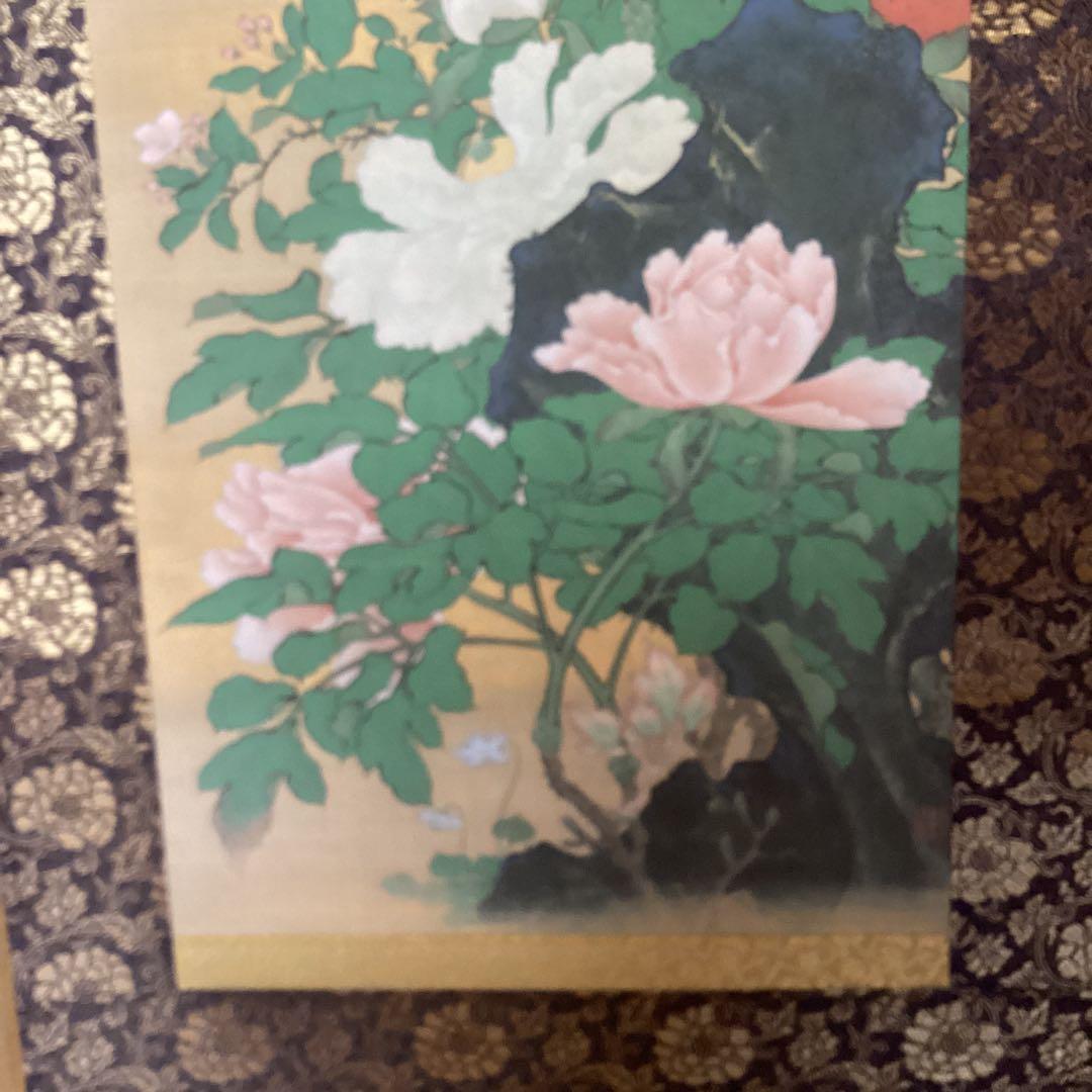 圓山應擧作　彩色画【花鳥図】牡丹に小禽図【春】　大英博物館所蔵品　高画質品771