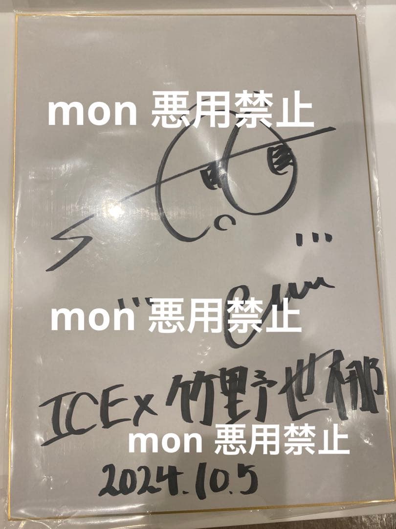 ICEx 竹野世梛 サイン色紙