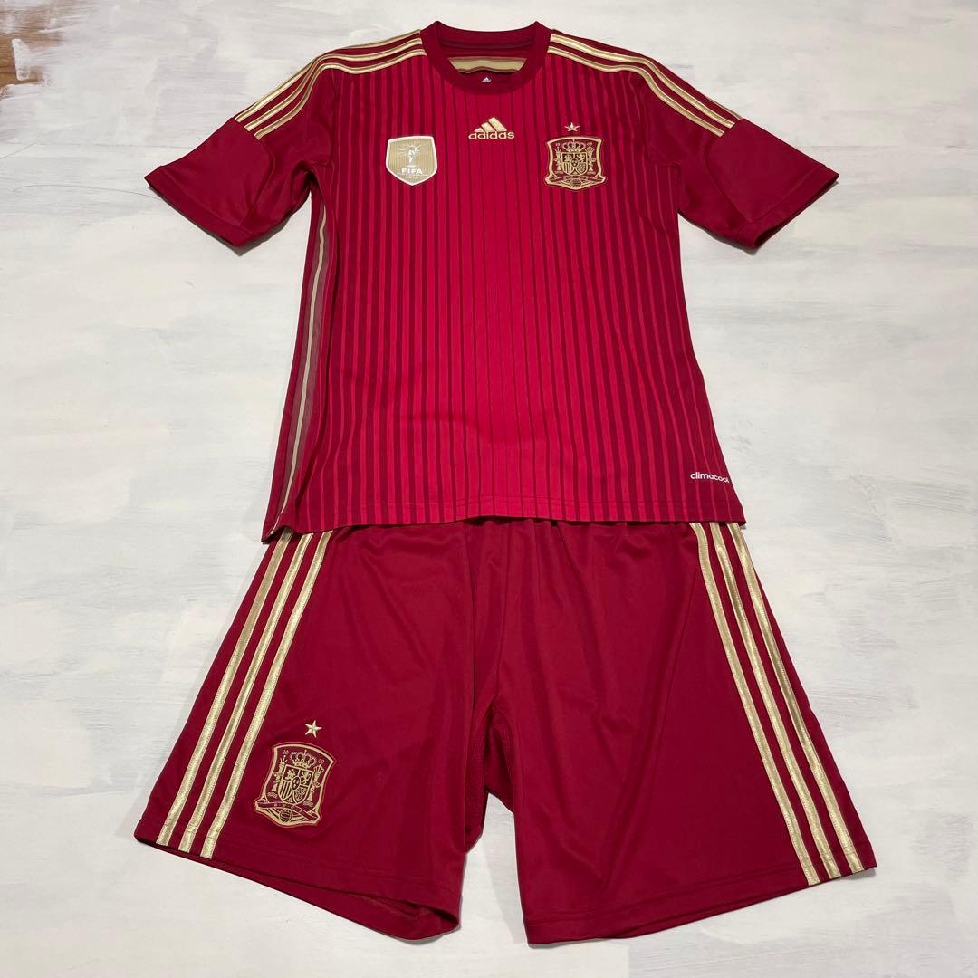極美品 adidas W杯チャンピオンスペイン代表ユニフォーム セットアップ