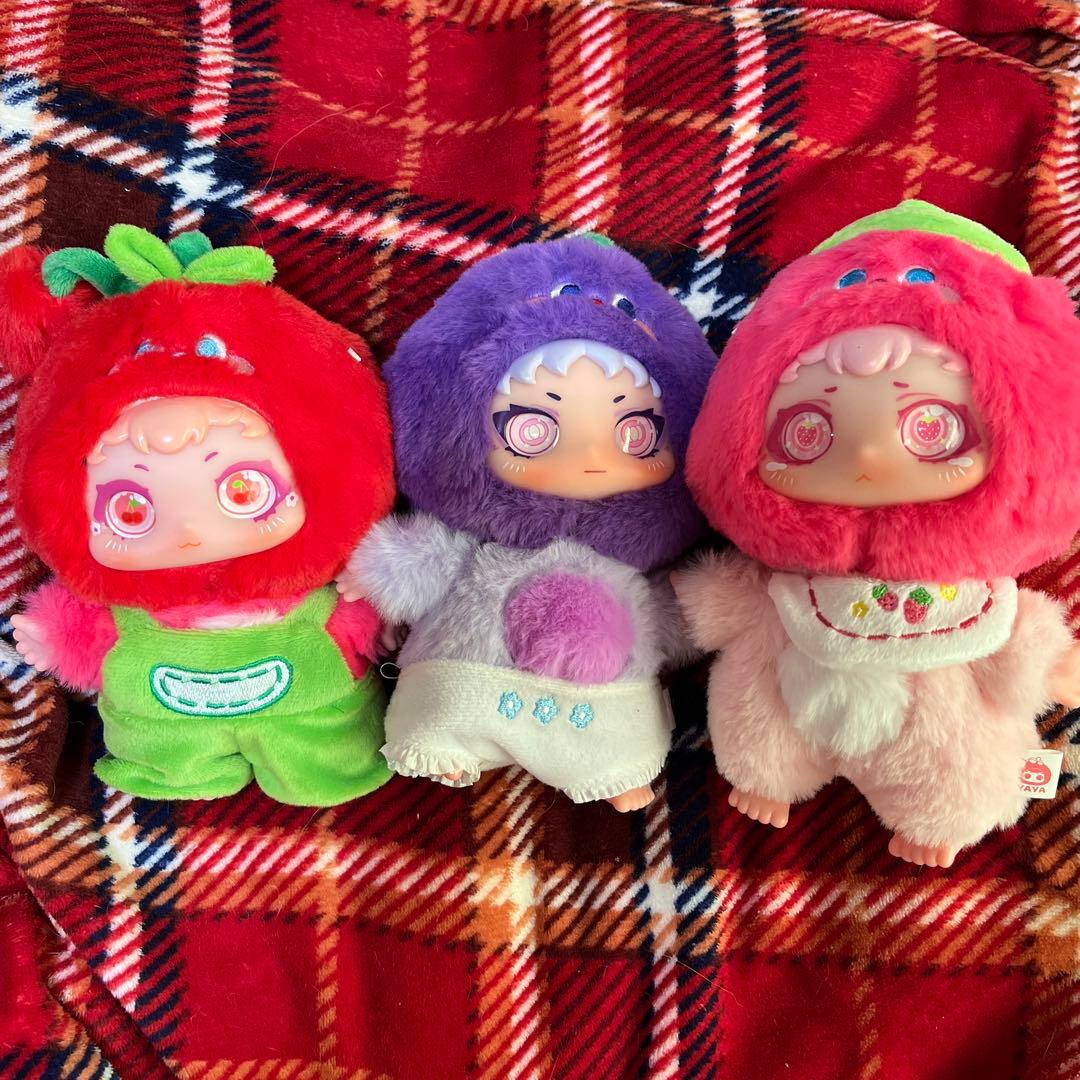 カラフルなフレッシュフルーツ ぬいぐるみ 3体セット