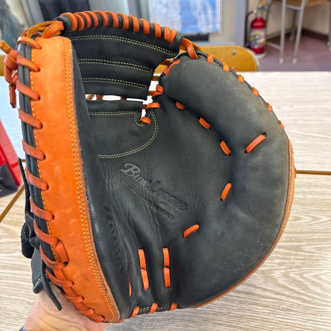 Mizuno 軟式キャッチヤーミット BuwLeague黒/オレンジ