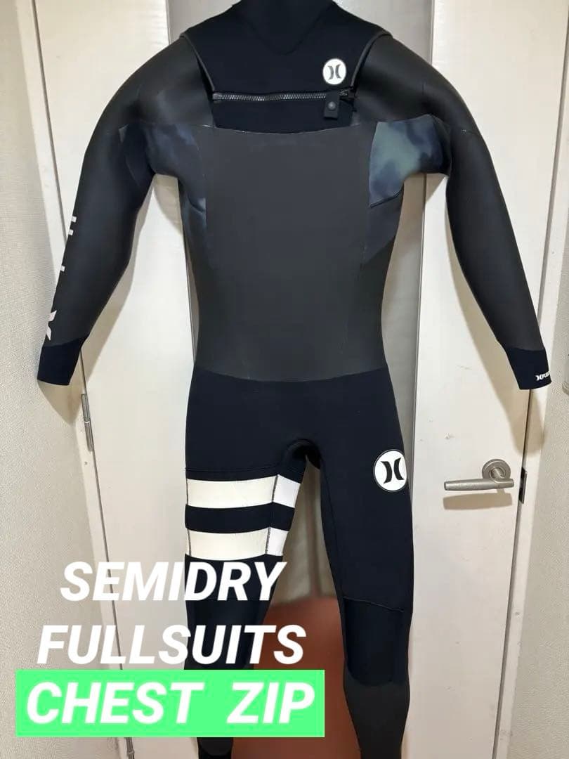 使用少なめ！　Hurley　セミドライ　チェストジップ　Lサイズ相当　日本製