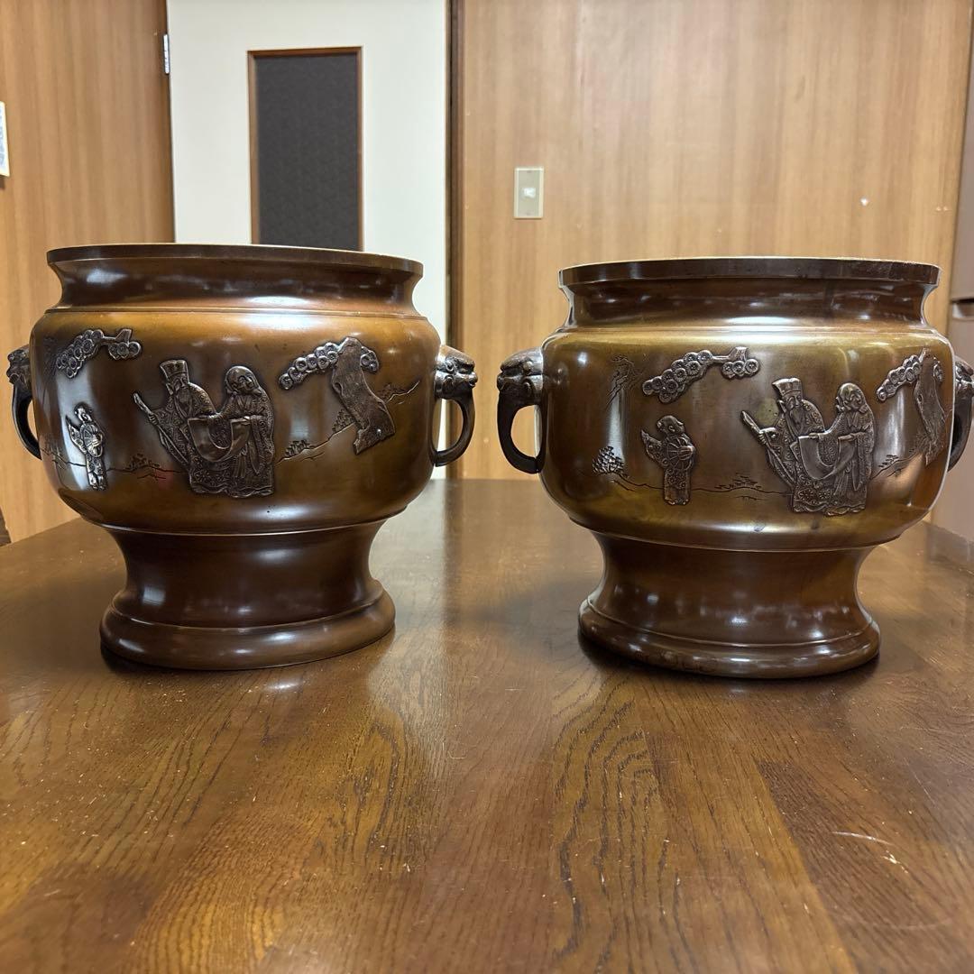 金属製火鉢　2点セット