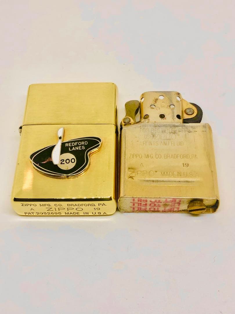 ロカビリー50sスタイル♠︎キドニー ♠︎ エナメル七宝♠︎真鍮／金色zippo®︎美品