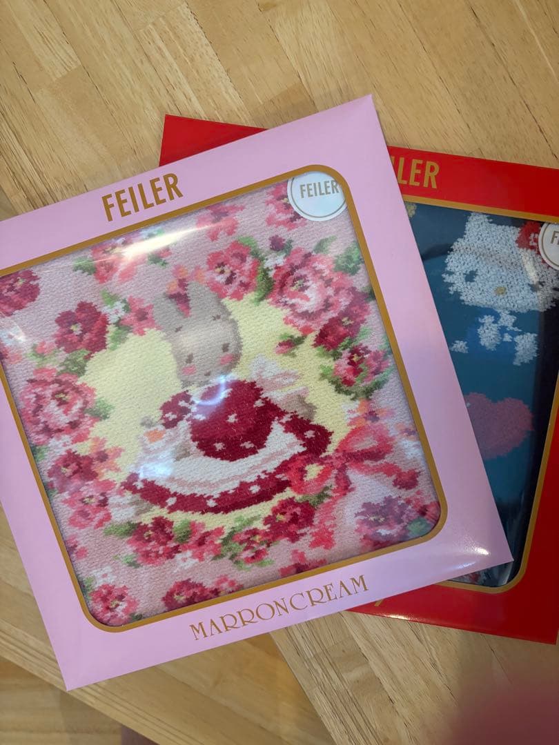 マロンクリーム キティ FEILER フェイラー サンリオ ハンカチ 2点セット