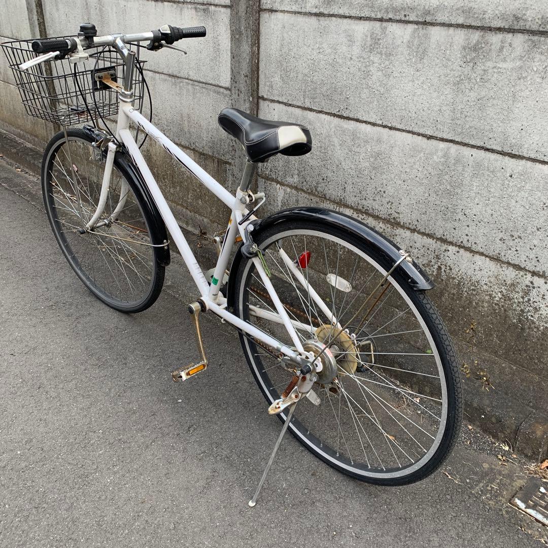 27インチ　シティサイクル白