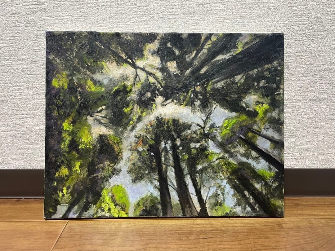 逆光　油彩画