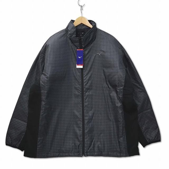 ミズノ ゴルフ 大きいサイズ ブレスサーモ 千鳥柄 中わた ジャケット パンツ