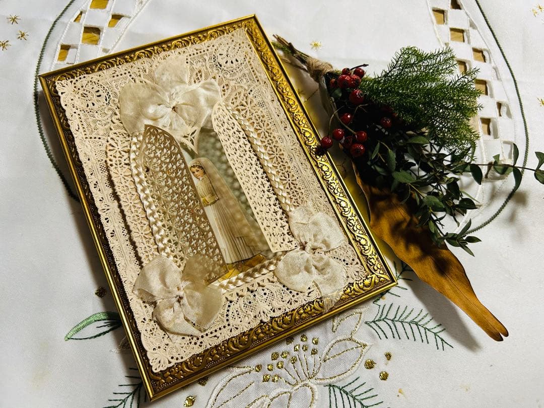 【✨破れなしの美品✨】✳︎フランスアンティーク コミュニオンのカニヴェ✳︎