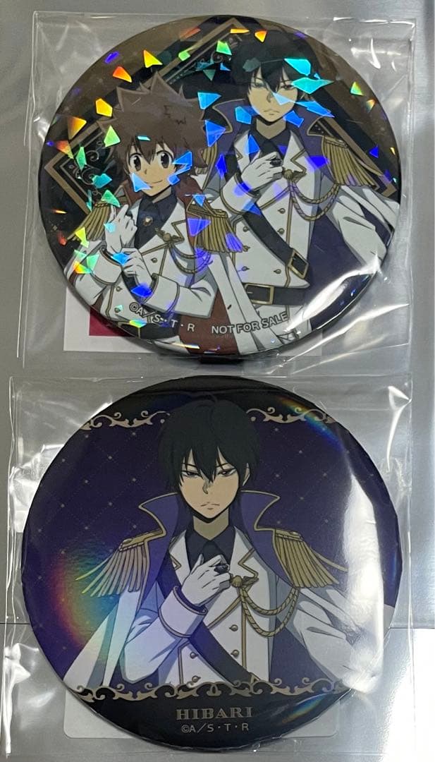 沢田綱吉　雲雀恭弥　75mm ホログラム缶バッジ　オーロラ缶バッジ　特典　新商品