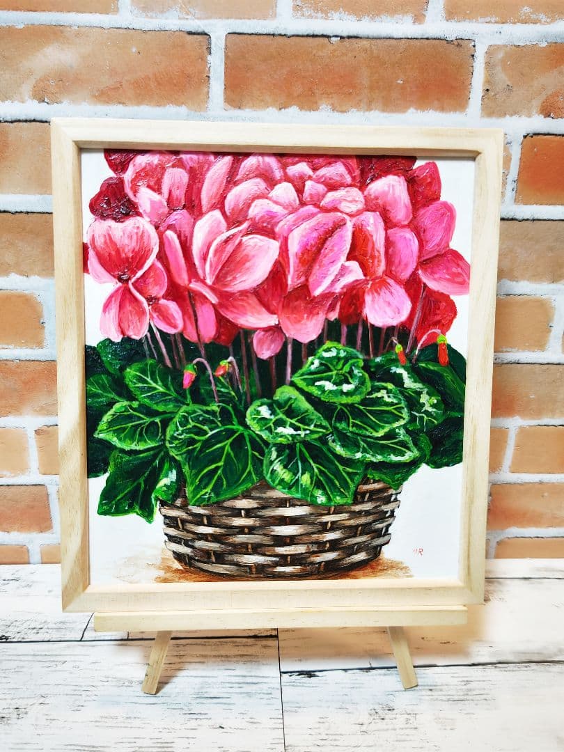 油絵 絵画 【シクラメン】