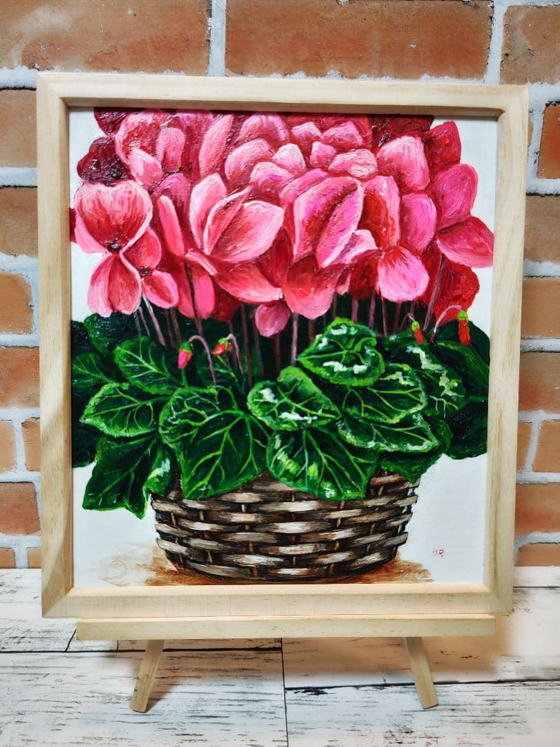油絵 絵画 【シクラメン】