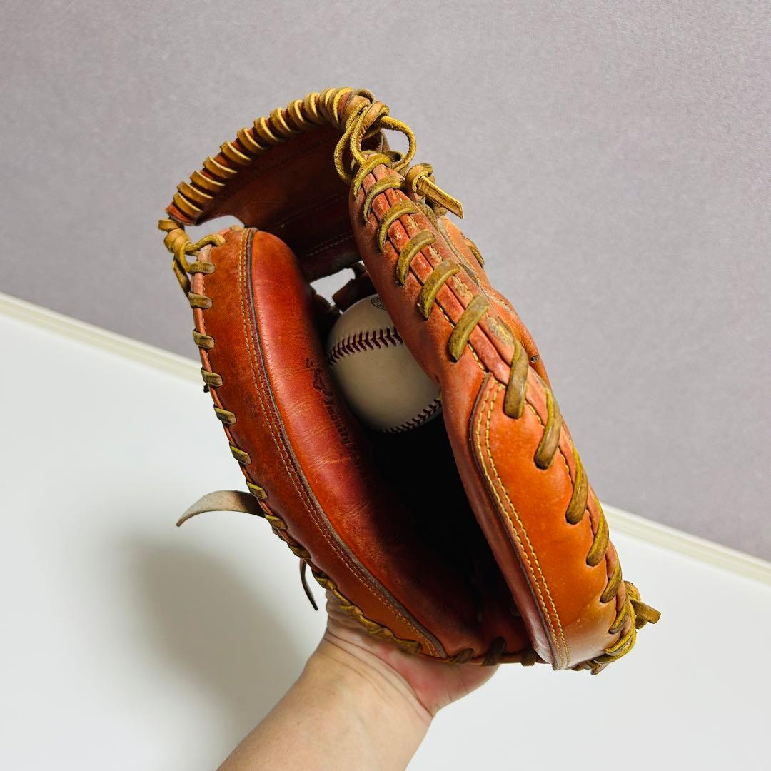 【型超良好】MizunoPro 硬式用 キャッチャーミット オレンジ