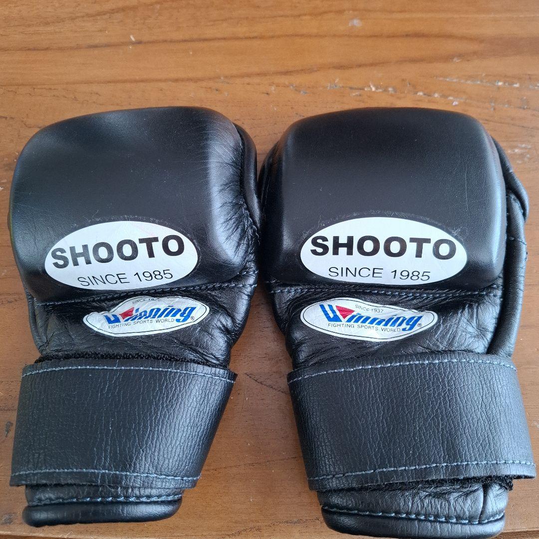 SHOOT ボクシンググローブ 黒 オープンフィンガー　ウイニング　サイズS