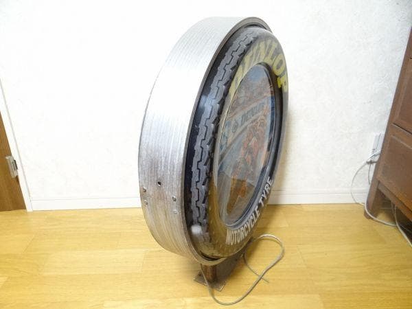 80年代 ビンテージ ダンロップ モーターサイクル タイヤ 看板 バイク 旧車
