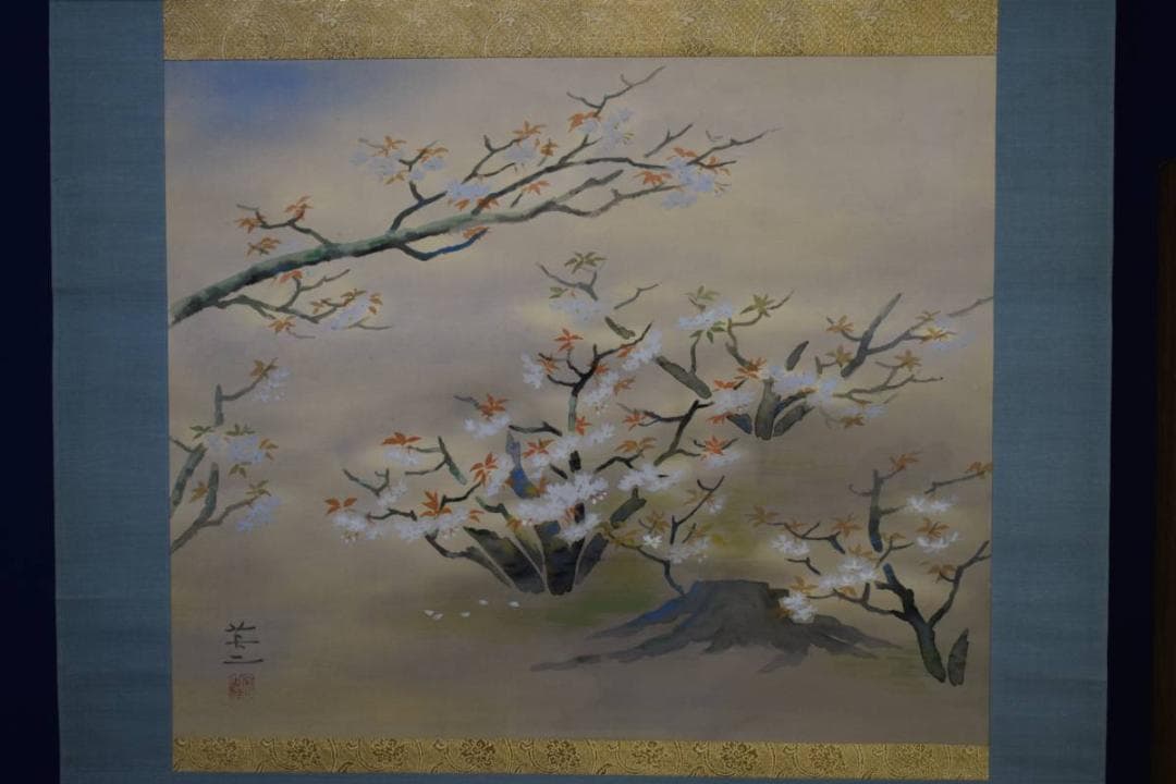 模写/英二/山桜図/布袋屋掛軸HD-739