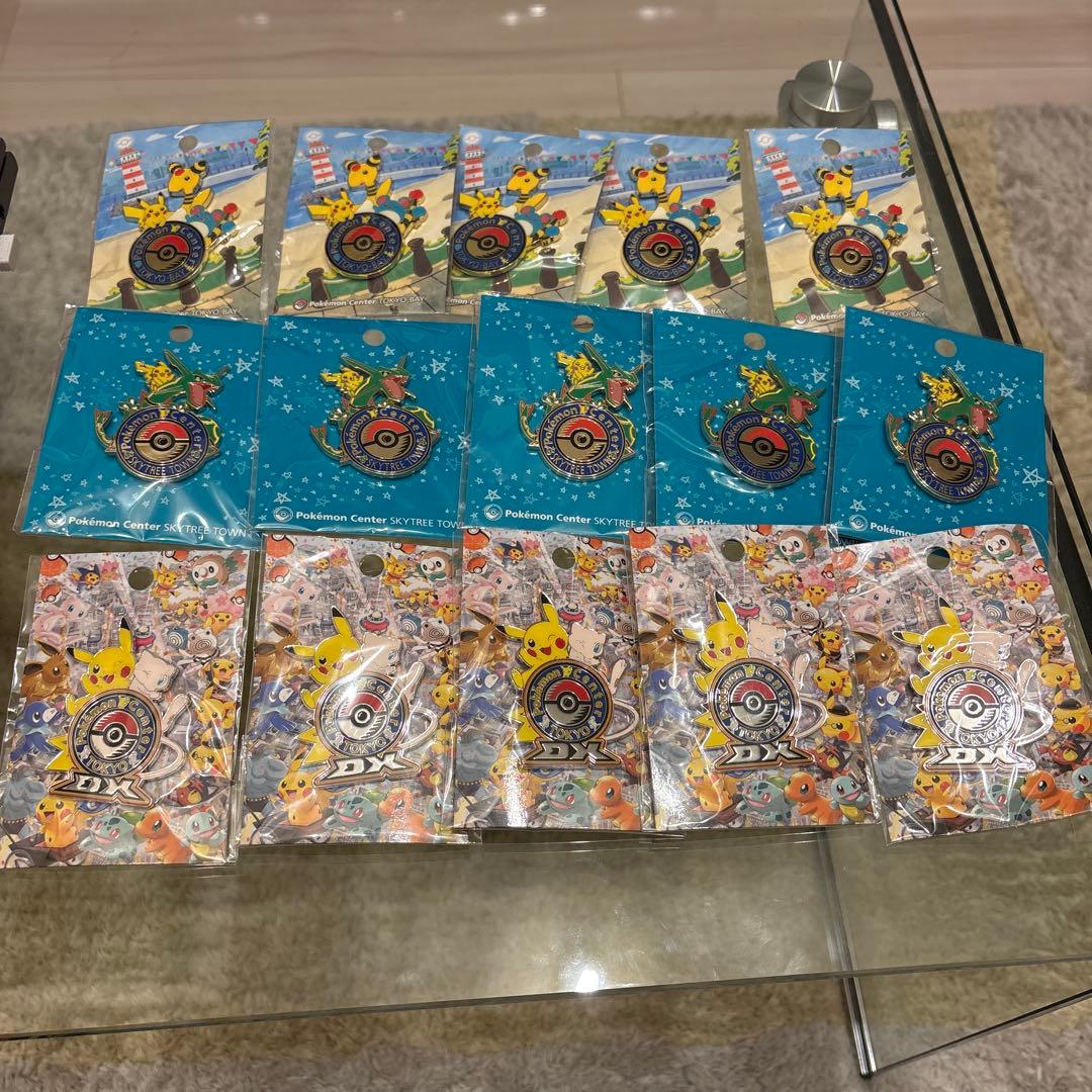ポケモンセンター トーキョーベイ、スカイツリー、トウキョーDXピンバッジ15個