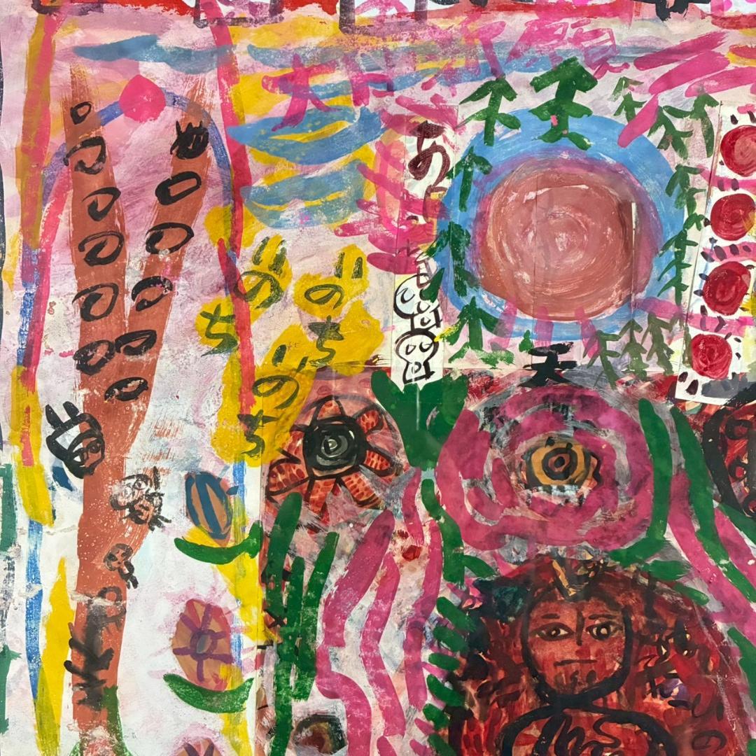 武内ヒロクニ「曼荼羅」水彩画 画廊シール有 額縁入り 現代美術 仏画
