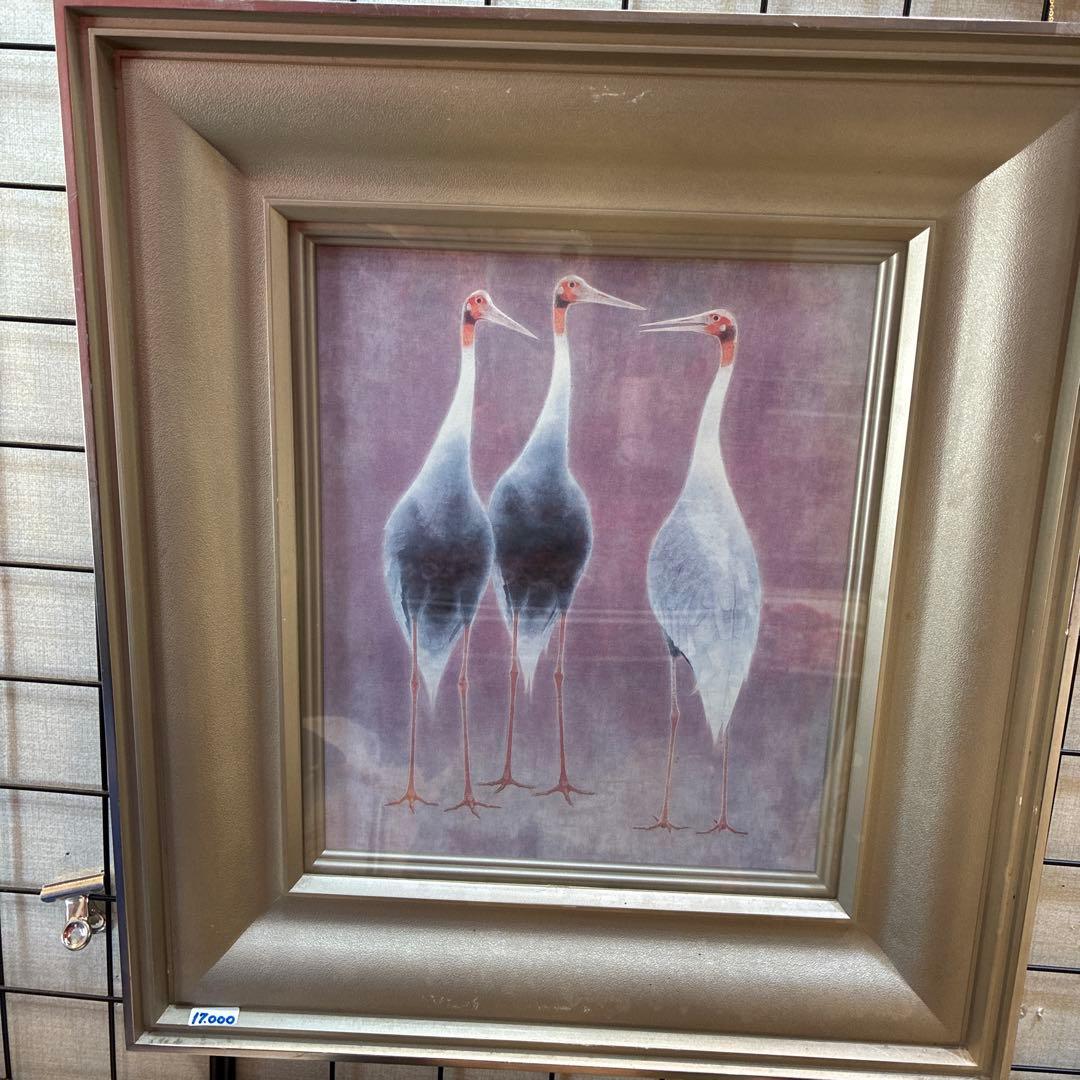 3羽のコウノトリ 水彩画風 アート
