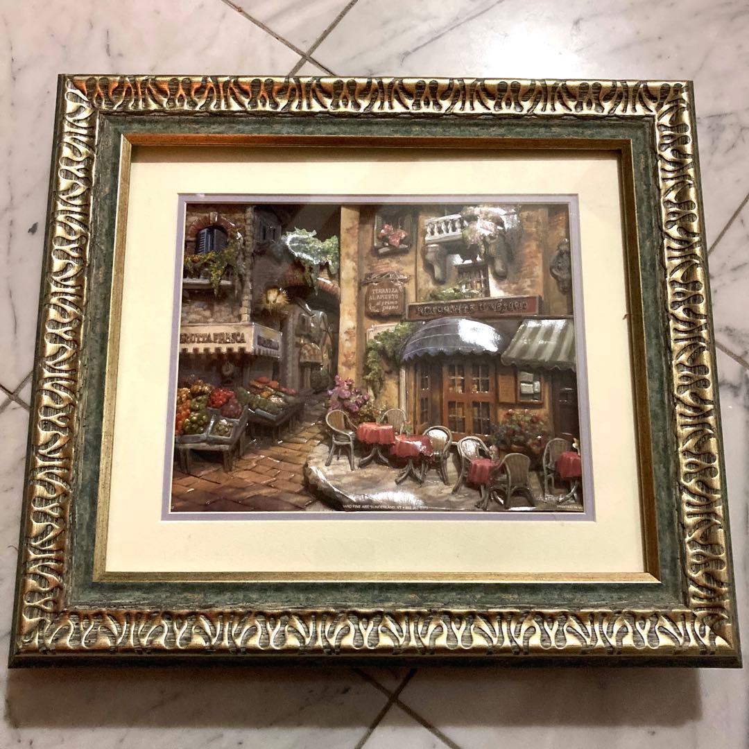 シンセリティ　シャドウボックス　アメリカ町のサテンとククモノ展　絵画　額縁