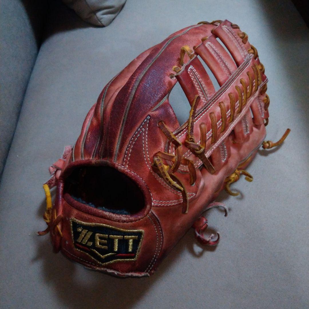 ZETT 赤 硬式グローブ 外野手用