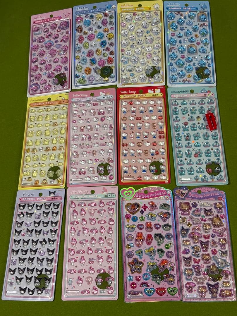 【正規品】ボンボンドロップシール　しずくちゃん　サンリオ　パワパフ　12点