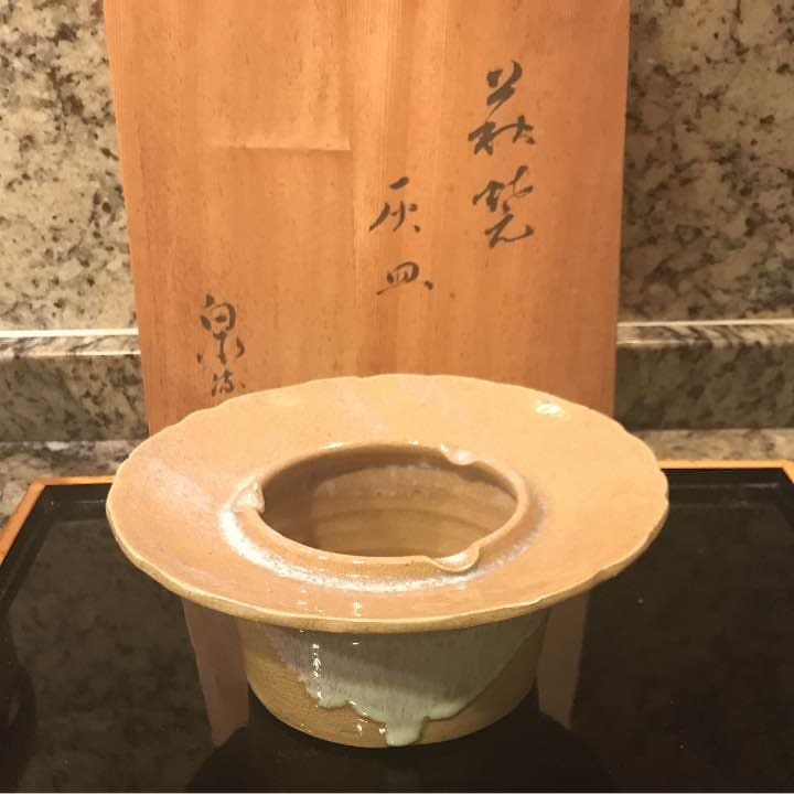 萩焼 灰皿 木箱入り ⑧