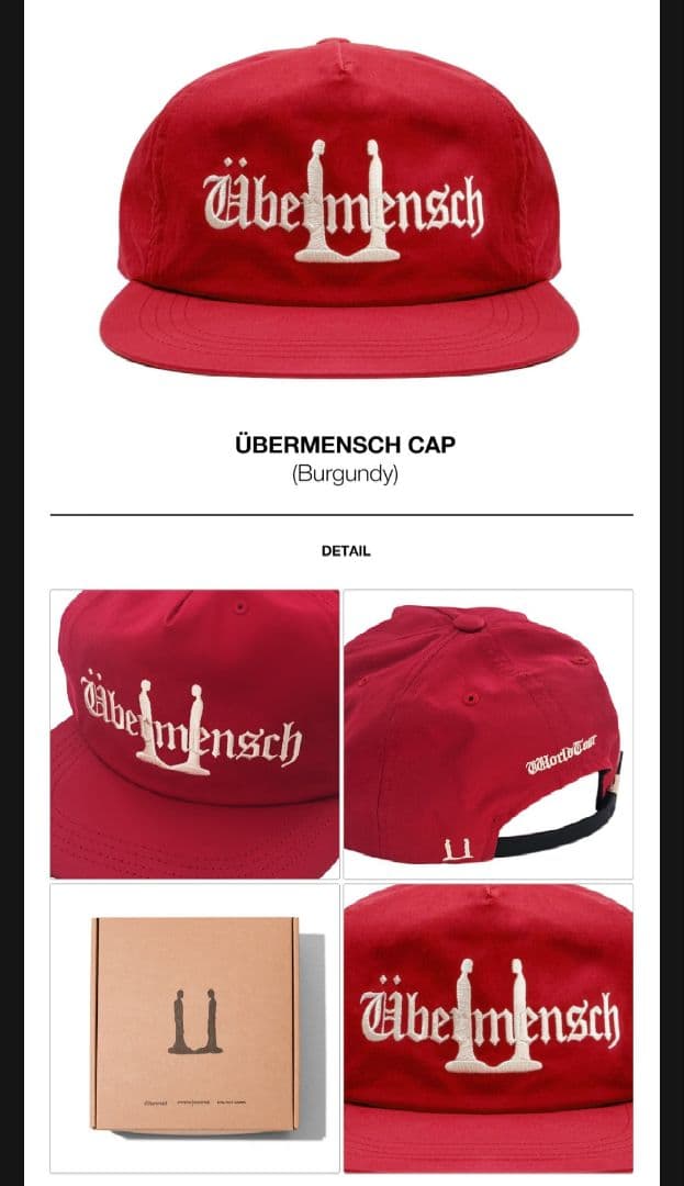 BIGBANG G-DRAGON GD Übermensch CAPバーガンディ