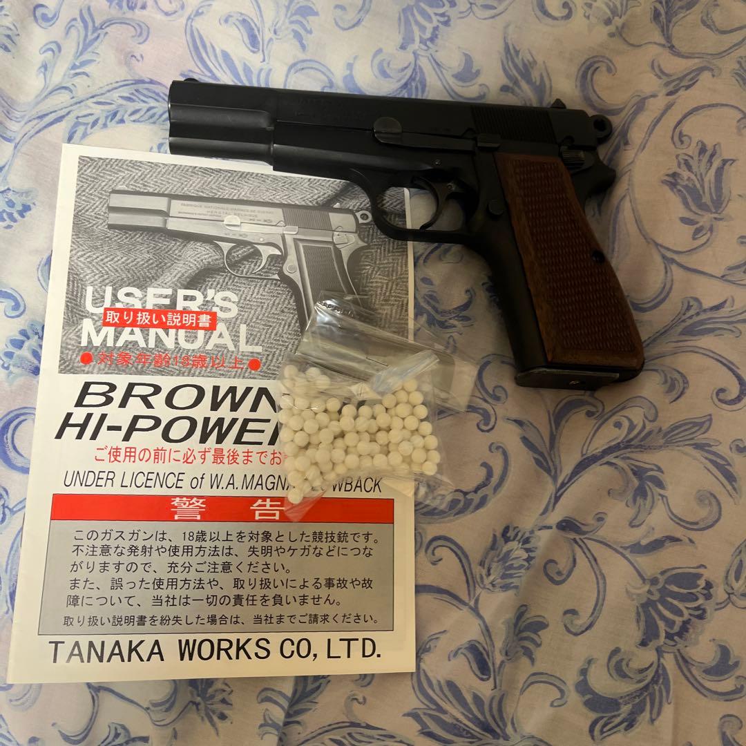 廃版貴重タナカワークス ブローニング ハイパワーHWビジランディ木製グリップ仕様