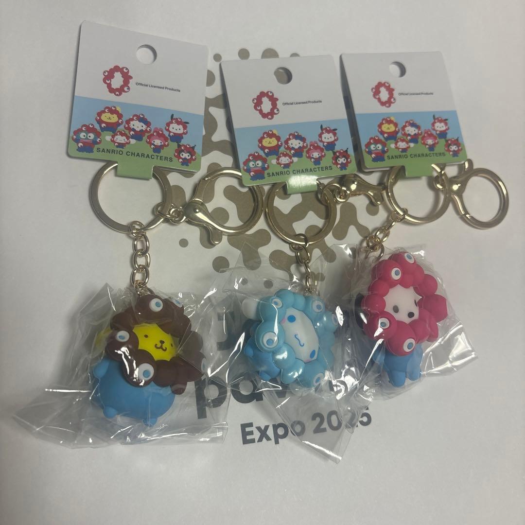 ミャクミャクサンリオ　キーホルダー　なりきりストラップ 3個セット　未使用　新品