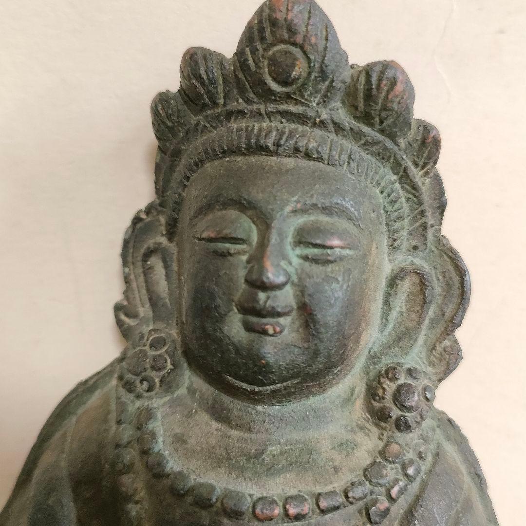 明仏　古銅製　観音坐像　時代物アンティーク　中国美術No.230