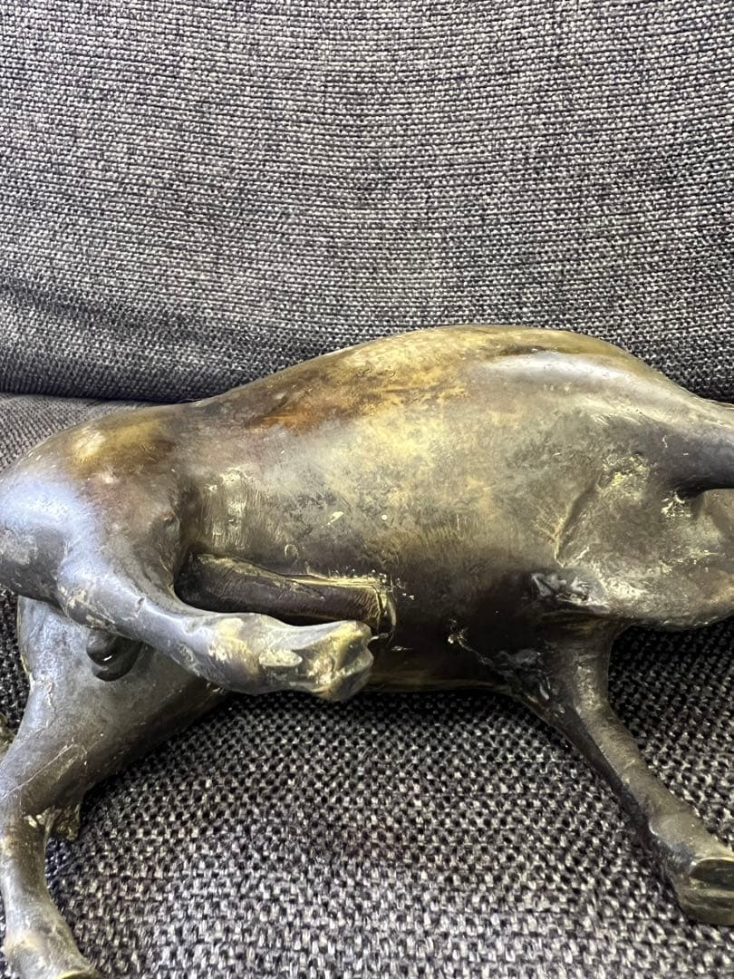 真鍮製】老子 牛乗り像 ブロンズ置物 道教 縁起物