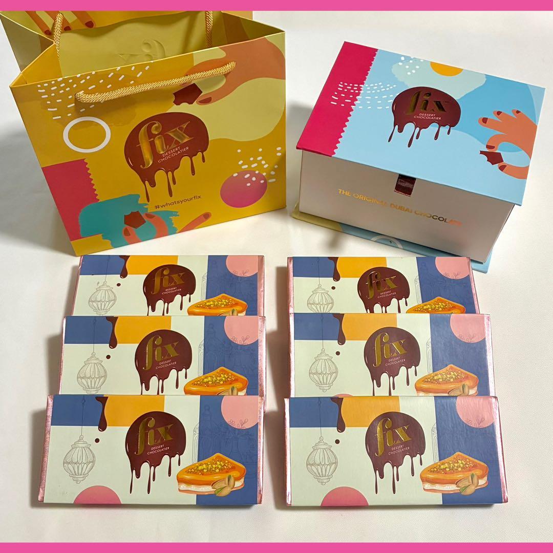 Fix ドバイチョコレート ピスタチオ 6枚箱入りセット 高級 バレンタイン
