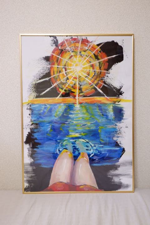 油絵「朝日」