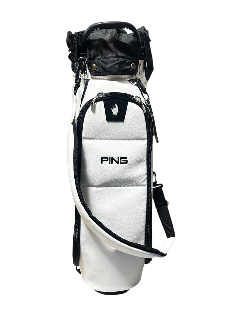 PING ゴルフ キャディバッグ 白黒 スタンド型 美品　ホワイト　ゴルフ用品