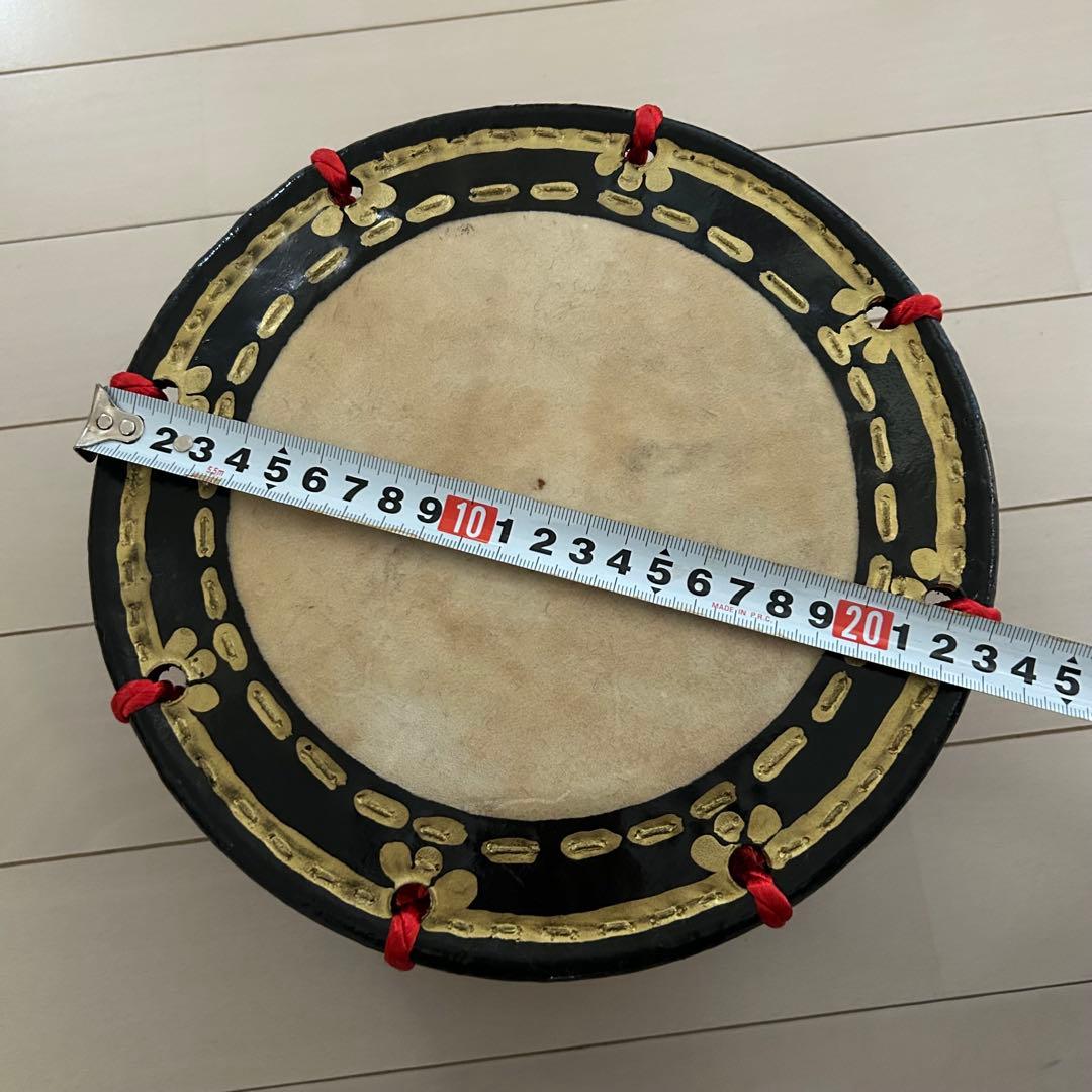 小太鼓 黒・金・赤 バチ付き　エイサー　和太鼓