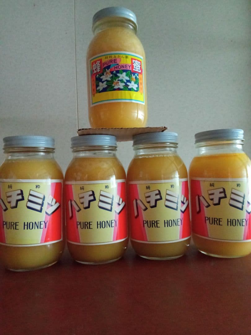 国産百花蜂蜜1200g×4とみかん蜂蜜1200g