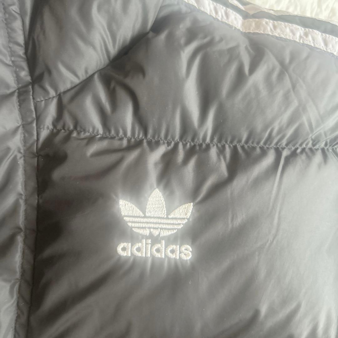 アディダスadidasトレフォイルロゴ ダウン ベンチコート 肉厚 ブラック M