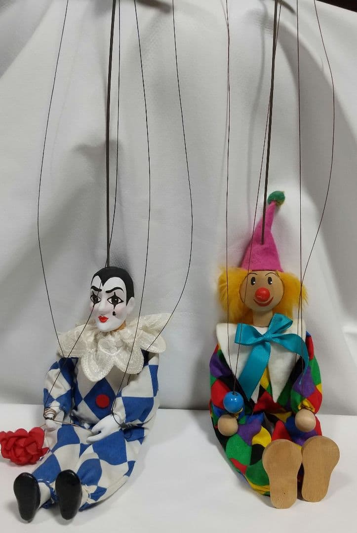 プラハから来ましたマリオネット ピエロと道化師セット