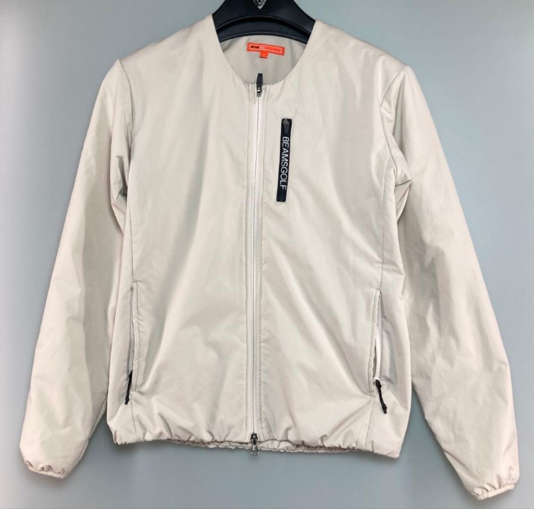 BEAMS GOLF ノーカラージャケット S オフホワイト