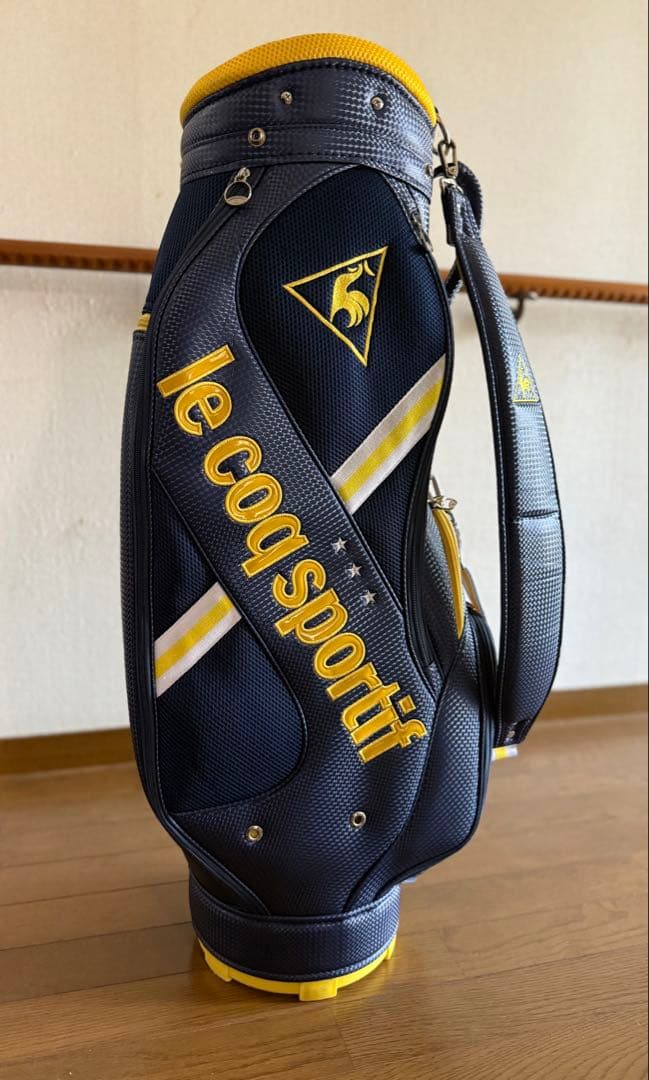 le coq sportif キャディバッグ ネイビー/イエロー