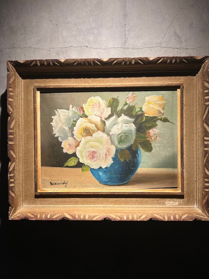 時代物　肉筆油彩画　antique