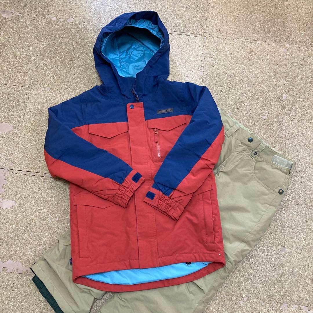 【美品】バートン BURTONキッズ上下 セット子供Sサイズ 120紺赤ベージュ