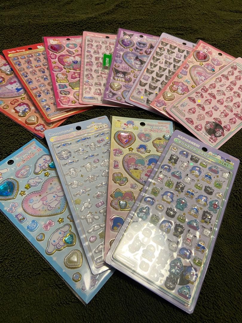 サンリオ　キラキラジュエルシール　サンリオボンボンドロップミニ