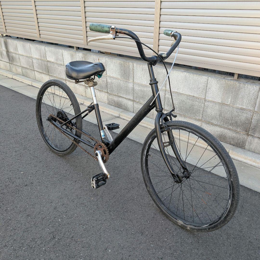 シティサイクル ブラック シングルギア ロンスイ 22インチ