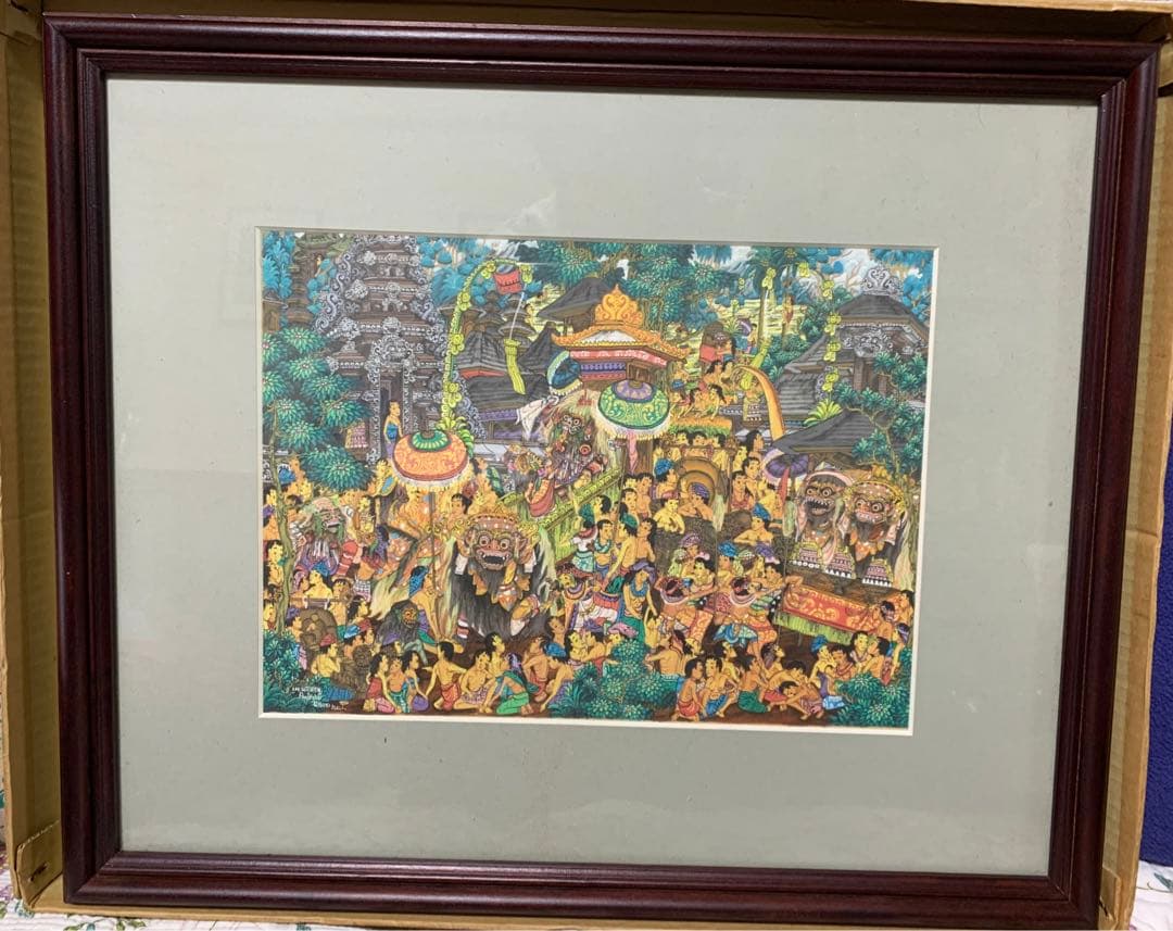 バリ島　絵画　額入り