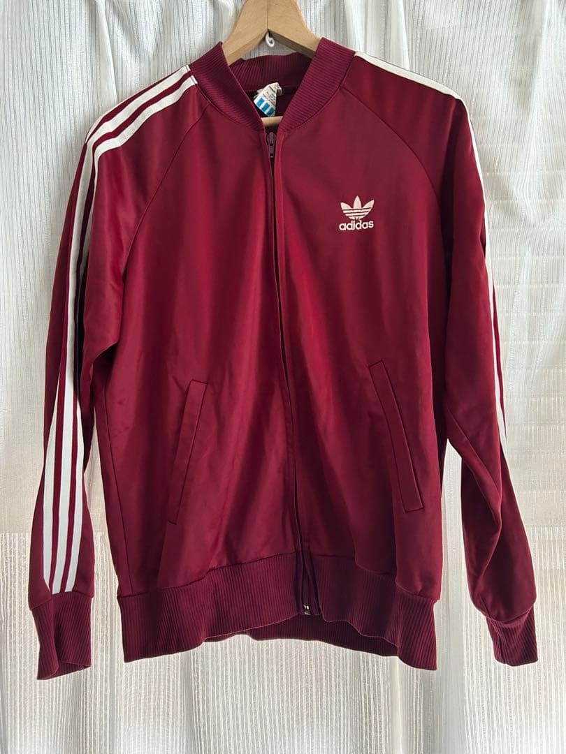 80sビンテージadidasトラックジャケットATP ワインレッド 西ドイツ製
