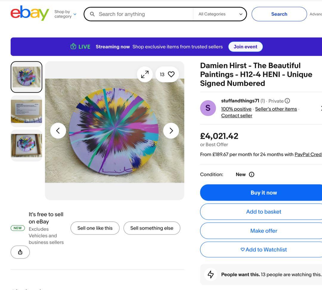 DAMIEN HIRST 2023絵画　取扱ギャラリー購入