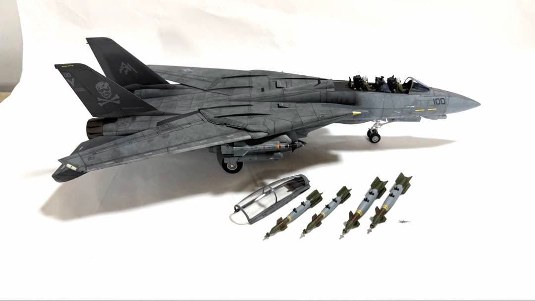 タミヤ 1/48 ジョリーロジャース仕様F-14D トムキャット 完成品