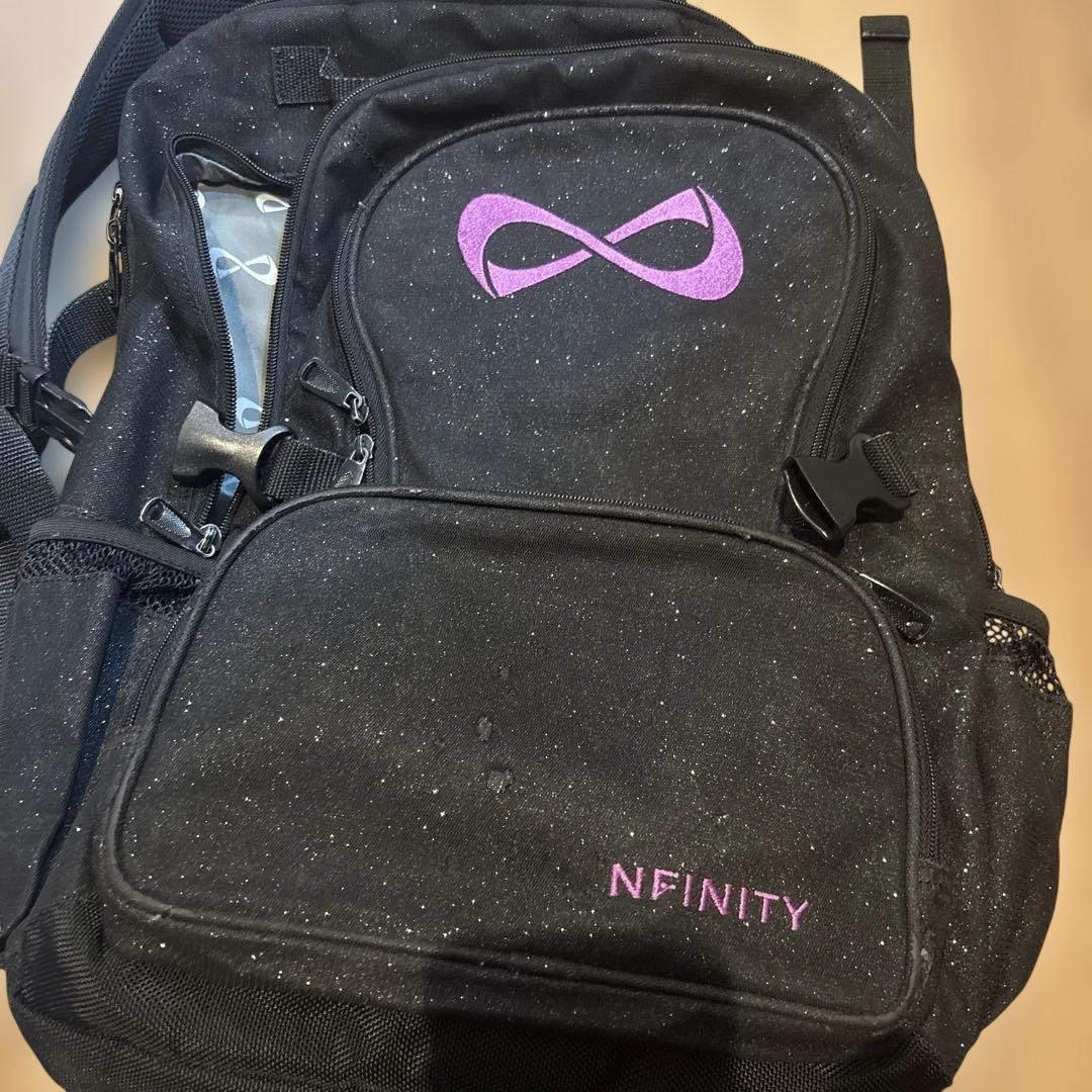 INFINITY ブラック・グリッター バッグ チアリーディング
